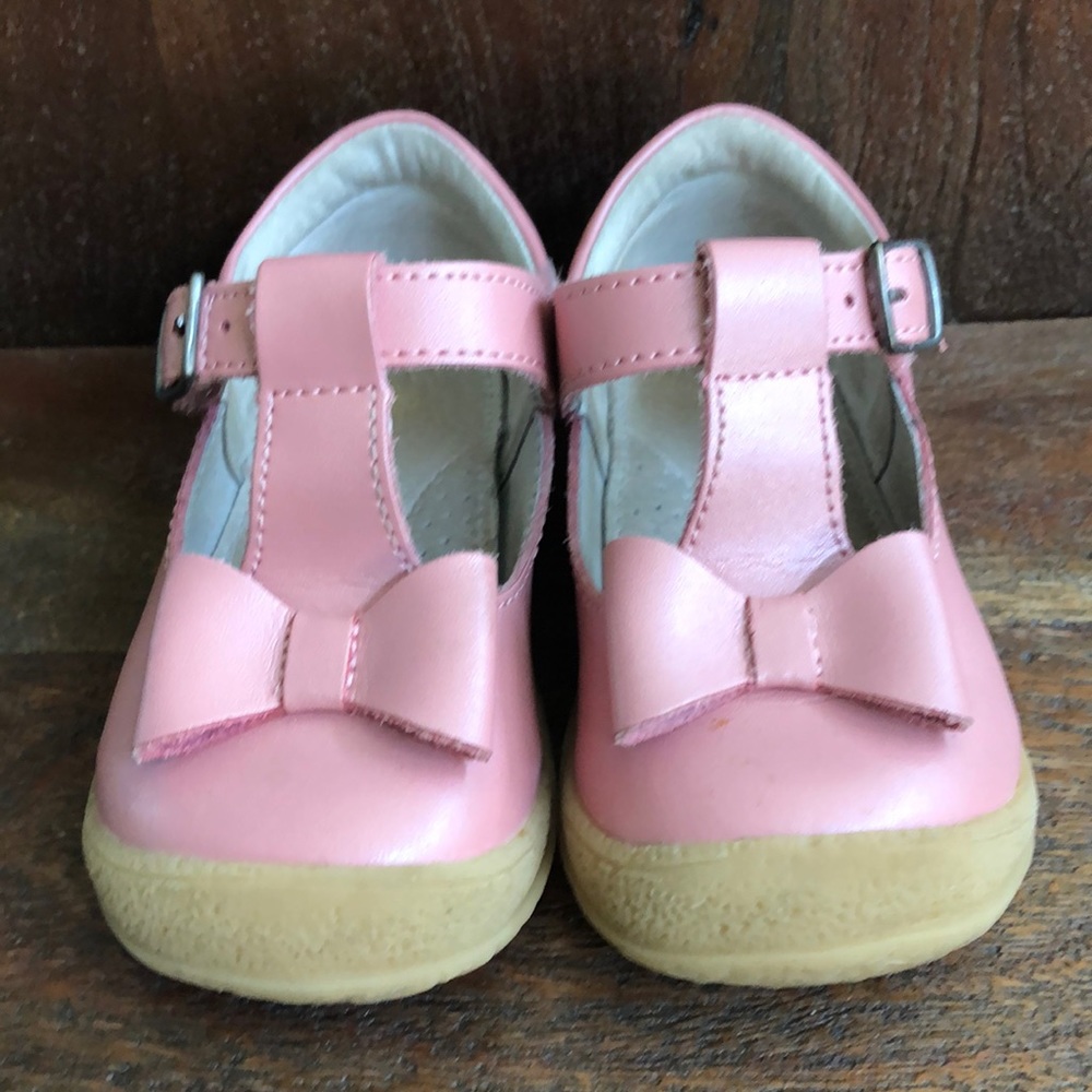 L’Amour Emma Pink Patent Bow Shoes US 6